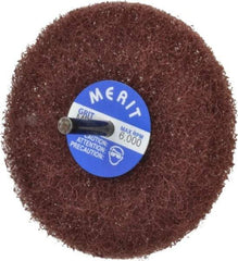 Merit Abrasives - 4" Diam, Medium Mounted Scrubber Buffing Wheel - 1 Ply, Medium Grade, 1/4" Shank Diam, 6,000 RPM - Eagle Tool & Supply