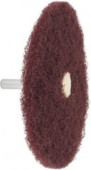 Merit Abrasives - 4" Diam, Medium Mounted Scrubber Buffing Wheel - 1 Ply, Very Fine Grade, 1/4" Shank Diam, 6,000 RPM - Eagle Tool & Supply
