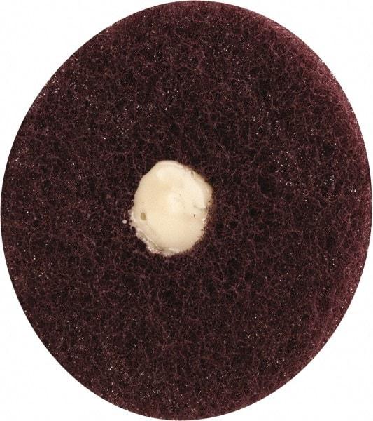 Merit Abrasives - 3" Diam, Medium Mounted Scrubber Buffing Wheel - 1 Ply, Very Fine Grade, 1/4" Shank Diam, 8,000 RPM - Eagle Tool & Supply