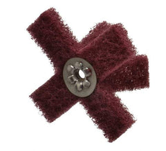 Merit Abrasives - 3" Diam Medium Density Cross Buff - 2 Plys, 1/4-20 Thread, Very Fine Grade, 8,000 Max RPM - Eagle Tool & Supply