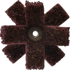 Merit Abrasives - 3" Diam Medium Density Cross Buff - 2 Plys, 1/4-20 Thread, Medium Grade, 8,000 Max RPM - Eagle Tool & Supply