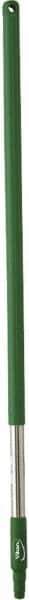 Vikan - 39-1/2 x 1-1/4" Stainless Steel Squeegee Handle - European Threaded Connection, Green - Eagle Tool & Supply