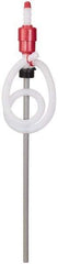PRO-LUBE - 5 GPM, Polyethylene Hand Operated Siphon Pump - 44-5/16" OAL, For 55 Gal Drums, For Antifreeze, Detergents, Water Based Fluids, Mild Acids, Soaps, Waxes & etc - Eagle Tool & Supply