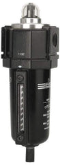 ARO/Ingersoll-Rand - 1/2" Port, 13.2" High x 4-3/4" Wide, FRL Filter with Metal Bowl & Manual Drain - 200 Max psi, 175°F Max, 2.8 oz Bowl Capacity - Eagle Tool & Supply