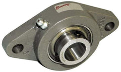 Browning - 1-1/4" ID, 5-9/16" OAL x 3-1/8" OAH 2-Bolt Flange - 2,567 Lb Static Cap, 4,381 Lb Dyn Cap, 4-19/32" Btw Mnt Hole Ctrs, Cast Iron - Eagle Tool & Supply