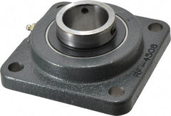Browning - 1-11/16" ID, 5-3/8" OAL x 5-3/8" OAH 4-Bolt Flange - 5,139 Lb Static Cap, 7,901 Lb Dyn Cap, 4-1/8" Btw Mnt Hole Ctrs, Cast Iron - Eagle Tool & Supply
