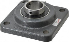 Browning - 1-1/4" ID, 4-1/4" OAL x 4-1/4" OAH 4-Bolt Flange - 2,567 Lb Static Cap, 4,381 Lb Dyn Cap, 3-1/4" Btw Mnt Hole Ctrs, Cast Iron - Eagle Tool & Supply