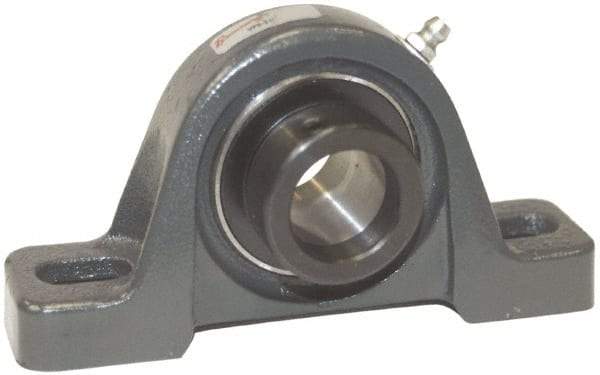Browning - 1-1/4" ID, 6-3/16" OAL x 3-9/32" OAH Pillow Block - 2,567 Lb Static Cap, 4,381 Lb Dyn Cap, 4-5/8" Btw Mnt Hole Ctrs, 1-11/16" Base-to-Ctr Ht, Cast Iron - Eagle Tool & Supply
