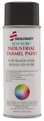Ability One - Gray, Flat, Enamel Spray Paint - 8 to 10 Sq Ft per Can, 11 oz Container - Eagle Tool & Supply