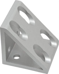 80/20 Inc. - 1-7/8" Wide, 2" High, Open Shelving 8 Hole Inside Corner Gusset - Aluminum, 2" Deep, Use with Series 10 & Bolt Kit 3393 - Eagle Tool & Supply