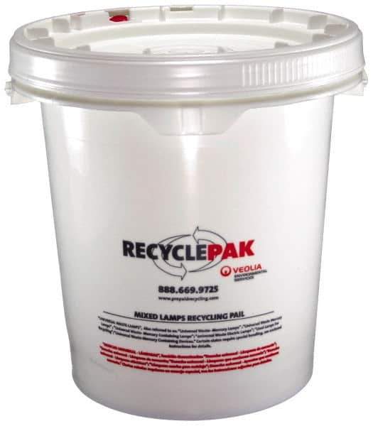 Recyclepak - 15 Inch Deep, Lamp Recycling Box - 15 Inch Diameter, 69 Lb. Capacity, 5 Gallon Pail - Eagle Tool & Supply