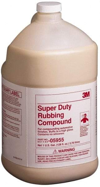 3M - 1 Gal Rubbing Compound - Grade Extra Fine, 1,000 Grit, Tan, For Heavy Cutting, Use on Removing Automotive Paint Scratches - Eagle Tool & Supply