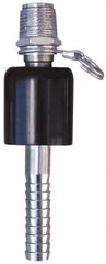 SuperKlean - NPT x 1/2" Hose Barb, Ball Type Swivel Hose Adapter - Stainless Steel - Eagle Tool & Supply