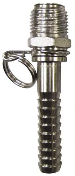 SuperKlean - NPT x 1/2" Hose Barb, Swivel Hose Adapter - Stainless Steel - Eagle Tool & Supply