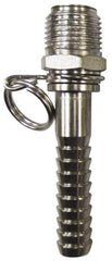 SuperKlean - NPT x 1/2" Hose Barb, Swivel Hose Adapter - Stainless Steel - Eagle Tool & Supply