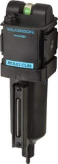 Wilkerson - 1/4" Port Coalescing Filter - Cast Aluminum Bowl, Manual Drain, 150 Max psi, 0.01 Micron Rating, 8.23" Long x 2.36" Wide x 8.23" High - Eagle Tool & Supply