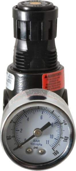 Wilkerson - 1/8 NPT Port, 13 CFM, Zinc Miniature Regulator - 2 to 125 psi Range, 300 Max psi Supply Pressure, 1/8" Gauge Port Thread, 1.65" Wide x 2.88" High - Eagle Tool & Supply