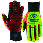 Synthetic Leather Double Palm Reinforced Red Silicone Palm Gloves 2X-Large - Eagle Tool & Supply