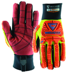 Synthetic Leather Double Palm Reinforced Red PVC PalmGloves 2XL - Eagle Tool & Supply