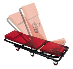 Whiteside - 320 Lb Capacity, 6 Wheel 2-Way Adjustable Creeper Seat - Steel, 44" Long x 4" Overall Height x 17" Wide - Eagle Tool & Supply