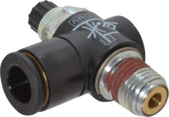 ARO/Ingersoll-Rand - 1/4" Male NPT x 3/8" Female NPT Right Angle Flow Control Valve - 0 to 150 psi & Brass Material - Eagle Tool & Supply