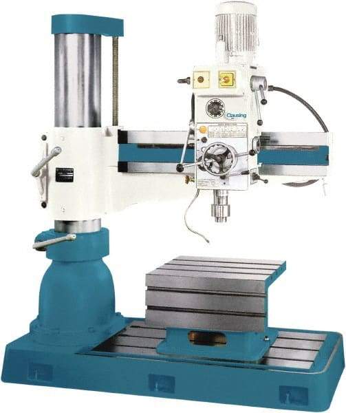 Clausing - 46.1" Swing, Geared Head Radial Arm Drill Press - 12 Speed, 3 hp, Three Phase - Eagle Tool & Supply