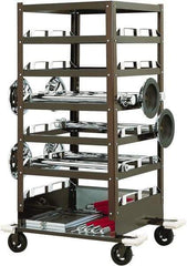 Tensator - 450 Lb Capacity, 32" Wide x 32" Long x 72" High Storage Rack Cart - 6 Shelf, Steel, Rubber Casters - Eagle Tool & Supply