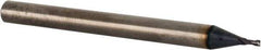 Accupro - 0.031", 0.055" LOC, 1/8" Shank Diam, 1-1/2" OAL, 2 Flute, Solid Carbide Square End Mill - Single End, TiAlN Finish, Spiral Flute, 30° Helix, Centercutting, Right Hand Cut, Right Hand Flute - Eagle Tool & Supply