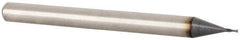 Accupro - 0.016", 0.03" LOC, 1/8" Shank Diam, 1-1/2" OAL, 2 Flute, Solid Carbide Square End Mill - Single End, TiAlN Finish, Spiral Flute, 30° Helix, Centercutting, Right Hand Cut, Right Hand Flute - Eagle Tool & Supply