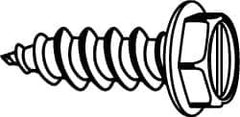 Value Collection - #4 Hex Washer Head Slotted Sheet Metal Screw - Steel, 3/8" Length Under Head, AISI 1016, ASME B18.6.3, ASME B18.6.4 & SAE J933, Grade 1016-1024 - Eagle Tool & Supply