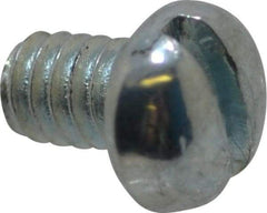Value Collection - #5-40 UNC, 3/16" Length Under Head Slotted Drive Machine Screw - Round Head, Grade J82 Steel, Zinc-Plated Finish, Without Washer - Eagle Tool & Supply