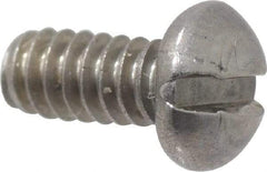 Value Collection - #4-40 UNC, 1/4" Length Under Head Slotted Drive Machine Screw - Round Head, Grade 18-8 Stainless Steel, Uncoated, Without Washer - Eagle Tool & Supply