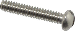 Value Collection - #4-40 UNC, 5/8" Length Under Head Slotted Drive Machine Screw - Round Head, Grade 18-8 Stainless Steel, Uncoated, Without Washer - Eagle Tool & Supply