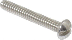 Value Collection - #4-40 UNC, 3/4" Length Under Head Slotted Drive Machine Screw - Round Head, Grade 18-8 Stainless Steel, Uncoated, Without Washer - Eagle Tool & Supply