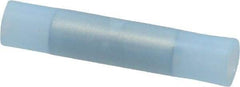 3M - 16 to 14 AWG Compatible, Nylon Fully Insulated, Crimp-On Butt Splice Terminal - 2 Wire Entries, 1.08" OAL, Blue - Eagle Tool & Supply