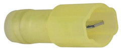 3M - 12 to 10 AWG, Nylon, Fully Insulated, Male Wire Disconnect - 1/4 Inch Wide Tab, Yellow, RoHS 2011/65/EU Compliant - Eagle Tool & Supply