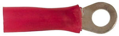 3M - 22-18 AWG Partially Insulated Crimp Connection Circular Ring Terminal - #8 Stud, Copper Contact - Eagle Tool & Supply