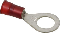 3M - 8 AWG Partially Insulated Crimp Connection Circular Ring Terminal - 1/2" Stud, Copper Contact - Eagle Tool & Supply