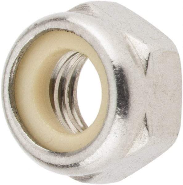 Value Collection - M5x0.80 Metric Coarse 18-8 & Austenitic Grade A2 Hex Lock Nut with Nylon Insert - 5mm High, Uncoated - Eagle Tool & Supply