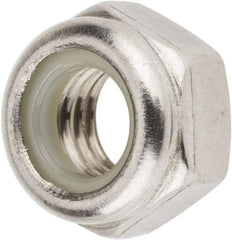 Value Collection - M8x1.25 Metric Coarse 18-8 & Austenitic Grade A2 Hex Lock Nut with Nylon Insert - 8mm High, Uncoated - Eagle Tool & Supply