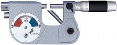 TESA Brown & Sharpe - 1 to 2 Inch Range, 0.0001 Inch Graduation, Satin Chrome Finish Mechanical Indicating Micrometer - Accurate to 0.0001 Inch, Carbide-Tipped Measuring Face, Includes Plastic Case - Eagle Tool & Supply