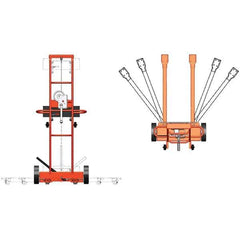 Wesco Industrial Products - 750 Lb Capacity, 71" Lift Height, Winch Steel Stacker Manually Operated Lift - Eagle Tool & Supply