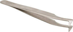 Aven - 4-1/2" OAL 6-SA Precision Tweezers - Angled, Miniature Components - Eagle Tool & Supply