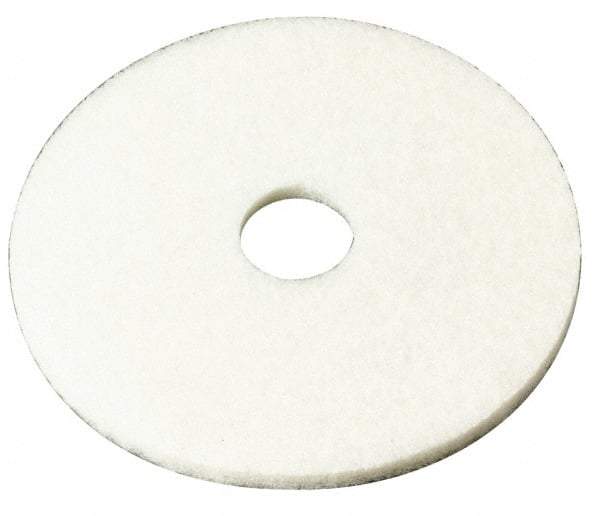 3M - Spray Buffing Pad - 20" Machine, White Pad, Polyester - Eagle Tool & Supply