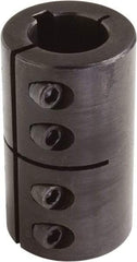 Climax Metal Products - 1-1/2" Inside x 2-5/8" Outside Diam, One Piece Split Clamping Collar with Keyway - 3-7/8" Long x 3/8" Keyway Width x 3/16" Keyway Depth - Eagle Tool & Supply