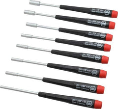 Wiha - 8 Piece 3/32 to 1/4" Electronic Nutdriver Set - Standard Shaft, Ergonomic Handle - Eagle Tool & Supply