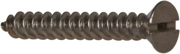 Value Collection - #6 Flat Head Slotted Sheet Metal Screw - Stainless Steel, 1" OAL, Grade 316 - Eagle Tool & Supply