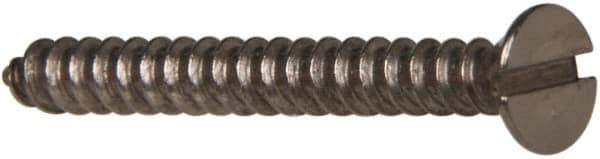 Value Collection - #6 Flat Head Slotted Sheet Metal Screw - Stainless Steel, 1-1/4" OAL, Grade 316 - Eagle Tool & Supply