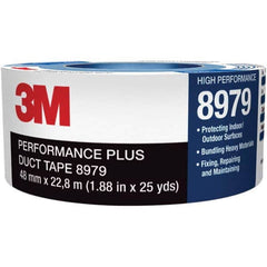 3M - 10 Yd x 1.88" x 12.1 mil Blue Polyethylene Cloth Duct Tape - Eagle Tool & Supply