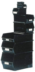 SSI Schaefer - 22 Lb. Load Capacity, 20-7/8" Deep, Black Polypropylene Hopper Stacking Bin - 11-3/4" High x 12-1/2" Wide x 20-7/8" Long - Eagle Tool & Supply